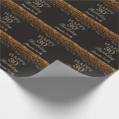 Happy 30th Birthday Black en Gold Glitter Cadeaupapier (Hoek)
