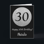 Happy 30th Birthday Black en Silver Glitter Card Kaart<br><div class="desc">Happy 30th Birthday Black en Silver Glitter Card met persoonlijke naam. Voor verdere aanpassing,  te klikken gelieve de knoop "van de Aanpassing het"en ons ontwerphulpmiddel te gebruiken om deze sjabloon te wijzigen.</div>