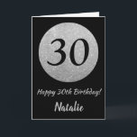 Happy 30th Birthday Black en Silver Glitter Card Kaart<br><div class="desc">Happy 30th Birthday Black en Silver Glitter Card met persoonlijke naam. Voor verdere aanpassing,  te klikken gelieve de knoop "van de Aanpassing het"en ons ontwerphulpmiddel te gebruiken om deze sjabloon te wijzigen.</div>