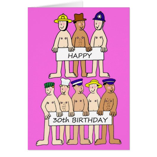 Happy 30th Birthday Cartoon Men (Voorkant)