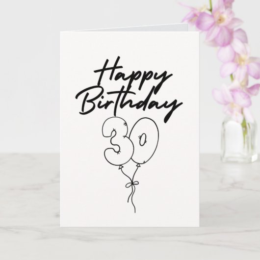 Happy 30th Birthday Celebration Kaart (Orchidee)