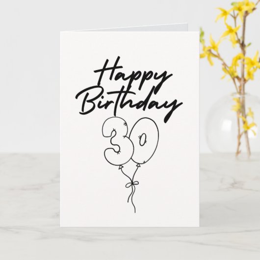 Happy 30th Birthday Celebration Kaart (Gele Bloem)