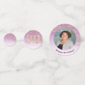 Happy 30th Birthday Chic Falling Roos Gold Glitter Confetti (Voorkanten)