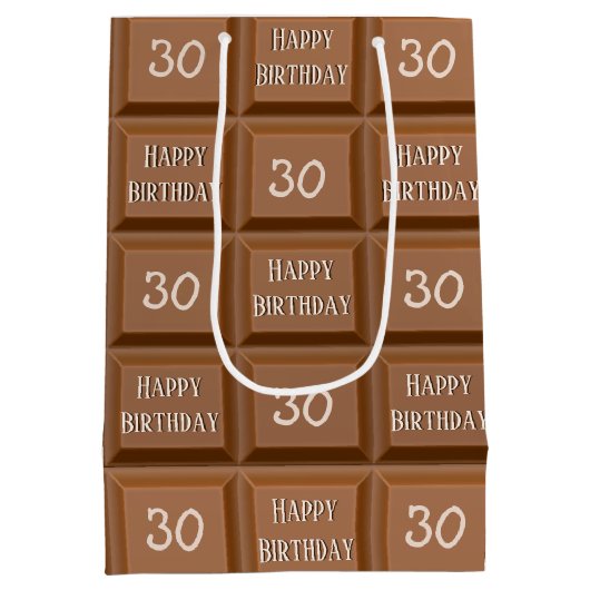 Happy 30th Birthday Chocolate Snoep Bar Medium Cadeauzakje (Achterkant)