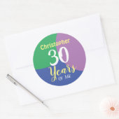 Happy 30th Birthday Classic Round Sticker (Envelop)