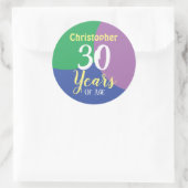 Happy 30th Birthday Classic Round Sticker (Tas)