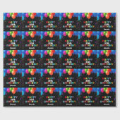 Happy 30th Birthday Colorful Balloons Black Cadeaupapier (Vlak)