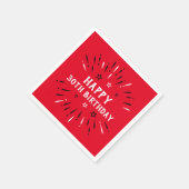Happy 30th Birthday Fireworks Red Black White Servet (Hoek)