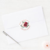 Happy 30th Birthday Floral Custom Envelope Seal Ronde Sticker (Envelop)