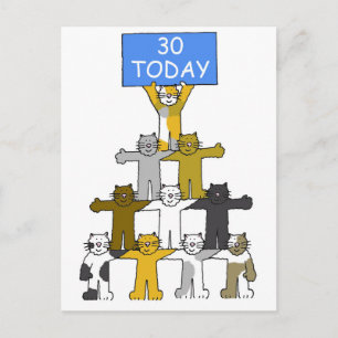 Happy 30th Birthday for Cat Lover Briefkaart