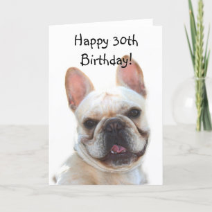 Happy 30th Birthday French Bulldog Greeting Card Kaart