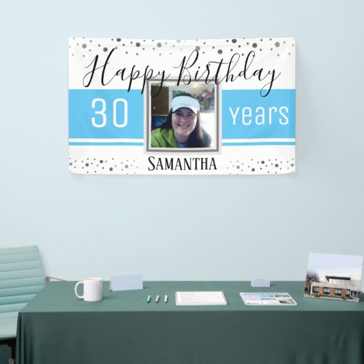 Happy 30th Birthday Fun Bold Confetti Banner (Beurs)