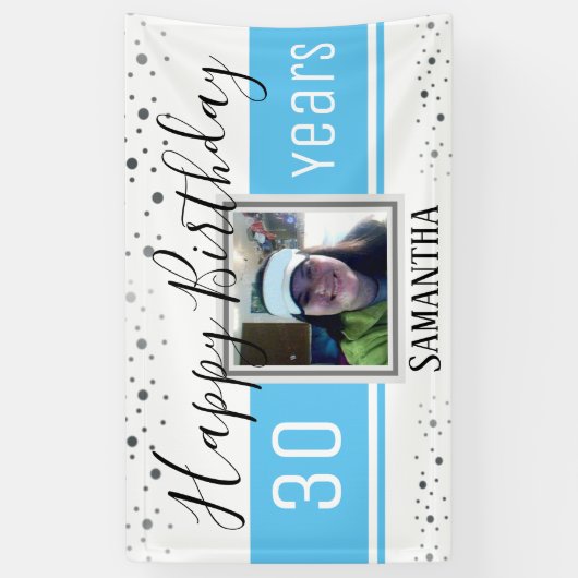 Happy 30th Birthday Fun Bold Confetti Banner (Verticaal)