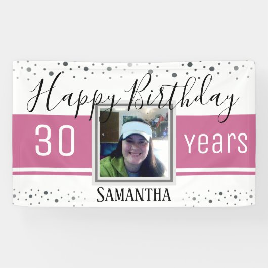 Happy 30th Birthday Fun Bold Confetti Spandoek (Horizontaal)