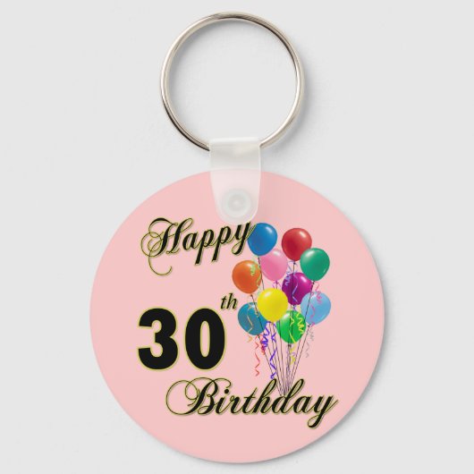 Happy 30th Birthday Gifts en Birthday Apparel Sleutelhanger (Voorkant)