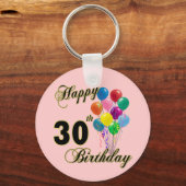 Happy 30th Birthday Gifts en Birthday Apparel Sleutelhanger (Voorkant)