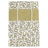 Happy 30th Birthday Gold en White Number Pattern Medium Cadeauzakje (Achterkant)