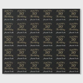 Happy 30th Birthday Gold Glitter Wrapping Paper Cadeaupapier (Vlak)