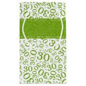 Happy 30th Birthday Green and White Number Pattern Klein Cadeauzakje (Achterkant)