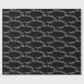 Happy 30th Birthday in zwart Cadeaupapier (Vlak)