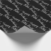 Happy 30th Birthday in zwart Cadeaupapier (Hoek)