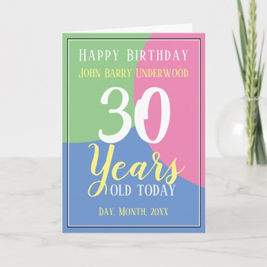Happy 30th Birthday Kaart (Voorkant)