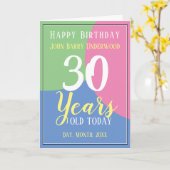 Happy 30th Birthday Kaart (Gele Bloem)