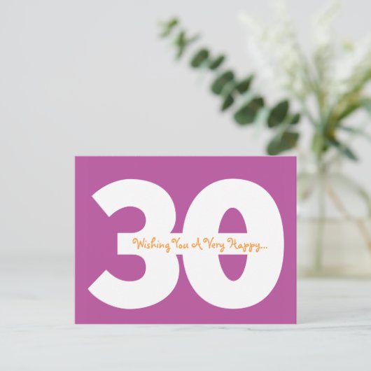 Happy 30th Birthday Milestone Briefkaarten in het  (Staand voorkant)