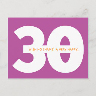 Happy 30th Birthday Milestone Briefkaarten in Mage