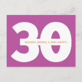 Happy 30th Birthday Milestone Briefkaarten in Mage (Voorkant)