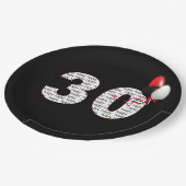 Happy 30th Birthday op zwart papier Bord (Gekanteld)