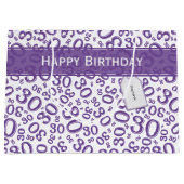 Happy 30th Birthday Paars Random Number Pattern Groot Cadeauzakje (Voorkant)