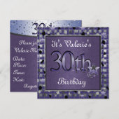 Happy 30th Birthday Party Invitation Kaart (Voorkant / Achterkant)