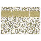 Happy 30th Birthday Party Pattern Gold en White Groot Cadeauzakje (Achterkant)