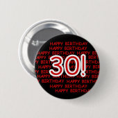 Happy 30th Birthday Ronde Button 5,7 Cm (Voorkant /achterkant)