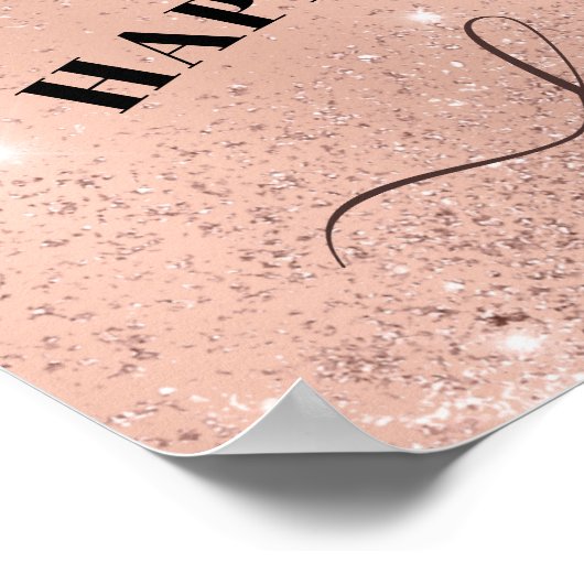 Happy 30th Birthday Roos Gold Trendy Poster (Hoek)