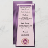 Happy 30th Birthday Roos Gouden Glitter Folie Menu (Voorkant / Achterkant)