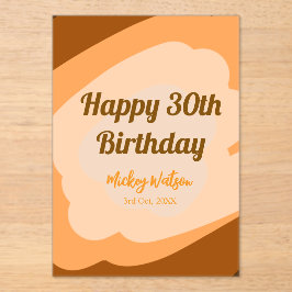 Happy 30th birthday rustic wooden Halloween fall b Acryl Uitnodigingen