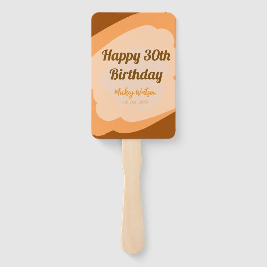 Happy 30th birthday rustic wooden Halloween fall b Handwaaier (Achterkant)