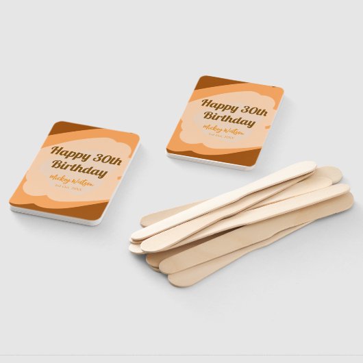 Happy 30th birthday rustic wooden Halloween fall b Handwaaier (Niet-gemonteerd)