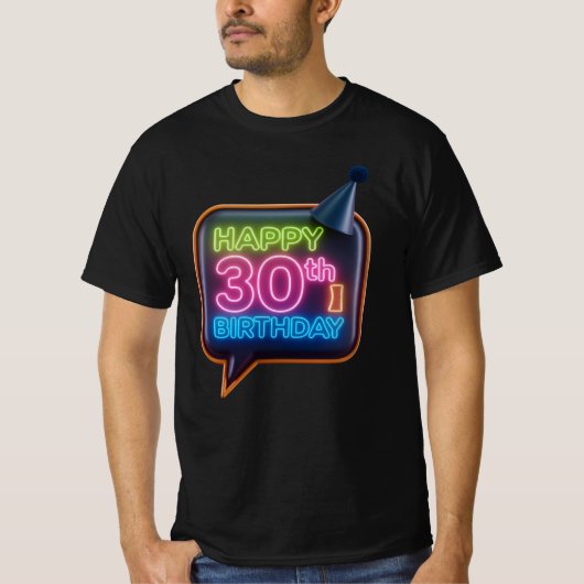 Happy 30th Birthday T Shirt (Voorkant)