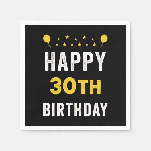 Happy 30th Birthday Tricenarian Celebration Party Servet (Voorkant)