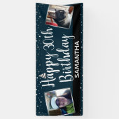 Happy 30th Birthday Two Photo Confetti Banner (Verticaal)