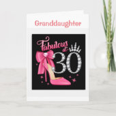 HAPPY *30th BIRTHDAY VOOR U *GRANDDAUGHTER* Kaart (Voorkant)
