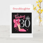 HAPPY *30th BIRTHDAY VOOR U *GRANDDAUGHTER* Kaart (Gele Bloem)