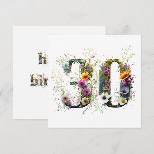 Happy 30th Birthday Wildflowers Happy Birthday (Voorkant / Achterkant)