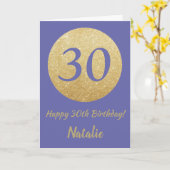 Happy 30th Birthday Zeer Peri en Gold Glitter Kaart (Gele Bloem)