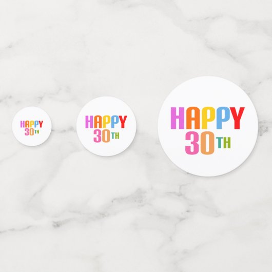 Happy 30th confetti (Voorkanten)