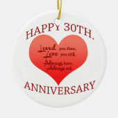 Happy 30th Jubileum Keramisch Ornament (Voorkant)