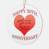 Happy 30th Jubileum Keramisch Ornament (Links)